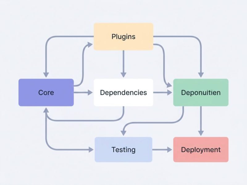 A clear system diagram showing an optimized, automated update workflow with steps for monitoring, patching, and verification.