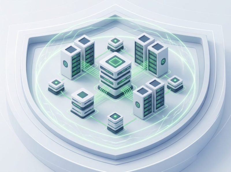 Depiction of a robust, secure, and modern cloud infrastructure, highlighting enhanced protection and future growth capabilities.